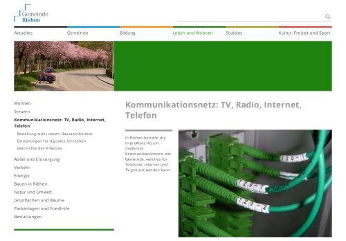 
                            11. Kommunikationsnetz: TV, Radio, Internet, Telefon | Riehen