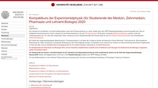 
                            1. Kompaktkurs der Experimentalphysik (für Studierende der Medizin ...