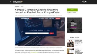 
                            8. Kompas Gramedia Gandeng Urbanhire Luncurkan Kembali Portal ...