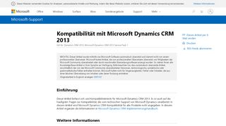 
                            1. Kompatibilität mit Microsoft Dynamics CRM 2013 - Microsoft Support