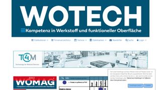 
                            13. Kompetenz in Werkstoff und funktioneller Oberfläche | WOTech ...