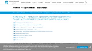 
                            9. Komputery HP - Korzystanie z programu McAfee LiveSafe Internet ...