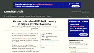 
                            10. Konami halts sales of PES 2019 currency in Belgium over loot box ...
