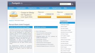 
                            9. Konditionen des Renault Bank direkt Festgeldkontos im ... - Festgeld.de