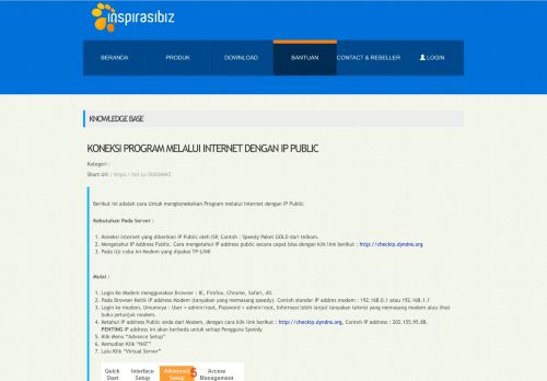 
                            7. Koneksi Program melalui Internet dengan IP Public - Inspirasibiz