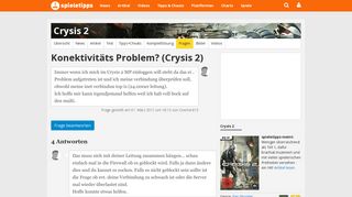 
                            10. Konektivitaets Problem: Crysis 2 - Spieletipps