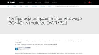 
                            1. Konfiguracja połączenia internetowego (3G/4G) w routerze DWR-921 ...