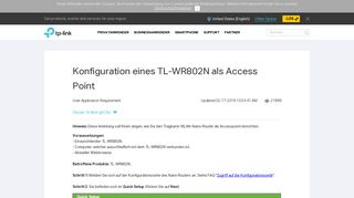 
                            5. Konfiguration eines TL-WR802N als Access Point | TP-Link Deutschland
