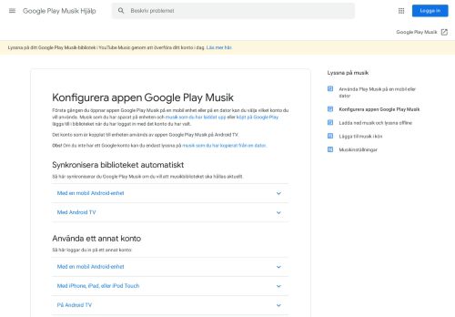 
                            4. Konfigurera appen Google Play Musik - Google Support