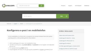 
                            3. Konfigurera e-post i en mobiltelefon – Support | One.com