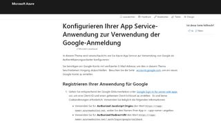 
                            6. Konfigurieren der Google-Authentifizierung: Azure App Service ...