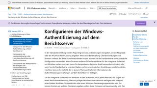 
                            5. Konfigurieren der Windows-Authentifizierung auf dem Berichtsserver ...