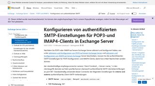 
                            2. Konfigurieren von authentifizierten SMTP ... - Microsoft Docs