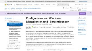 
                            2. Konfigurieren von Windows-Dienstkonten und -Berechtigungen - SQL ...