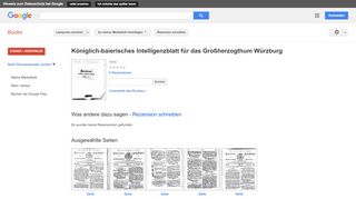 
                            13. Königlich-baierisches Intelligenzblatt für das Großherzogthum Würzburg