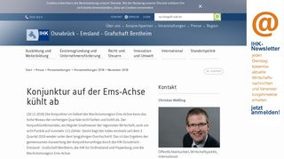 
                            9. Konjunktur auf der Ems-Achse kühlt ab - IHK Osnabrück - Emsland ...