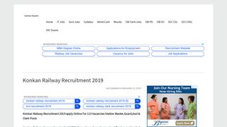
                            8. Konkan Railway Recruitment 2019 Apply Here 113 Clerk,ASM ...