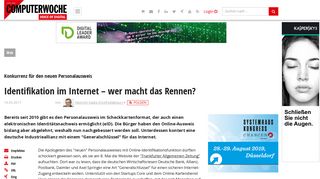 
                            12. Konkurrenz für den neuen Personalausweis: Identifikation im Internet ...