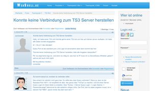 
                            6. Konnte keine Verbindung zum TS3 Server herstellen | WebShell.de
