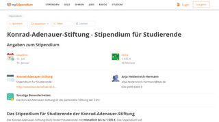 
                            13. Konrad-Adenauer-Stiftung - Stipendium für Studierende | myStipendium
