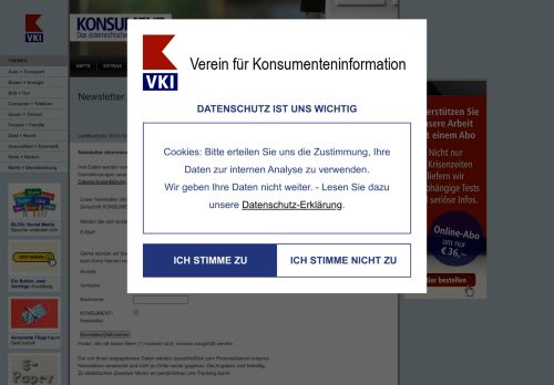 
                            10. KONSUMENT.AT - Newsletter Anmeldung