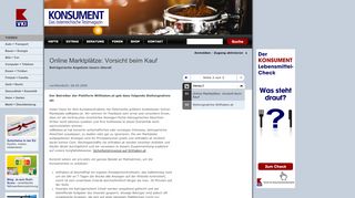 
                            9. KONSUMENT.AT - Online Marktplätze: Vorsicht beim Kauf ...