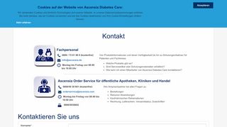 
                            8. Kontakt | Ascensia Diabetes Care