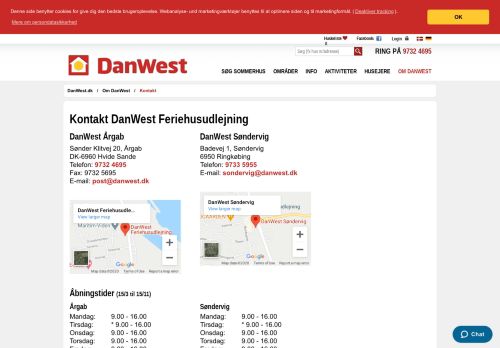 
                            13. Kontakt DanWest via e-mail eller telefon