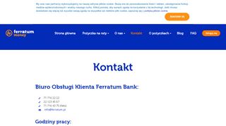 
                            3. Kontakt | Ferratum Bank – pożyczki online