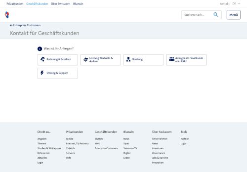 
                            6. Kontakt für Geschäftskunden | Swisscom