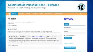 
                            10. Kontakt – Gesamtschule Immanuel Kant · Falkensee
