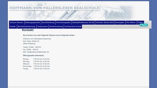 
                            2. Kontakt » HOFFMANN-VON-FALLERSLEBEN REALSCHULE