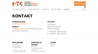 
                            7. Kontakt - HTK Online - Online-Kurse Grafikdesign