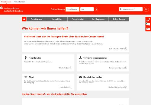 
                            4. Kontakt - Immer für Sie da - Kreissparkasse Grafschaft Diepholz