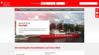 
                            8. Kontakt - Immer für Sie da - Sparkasse EMDEN