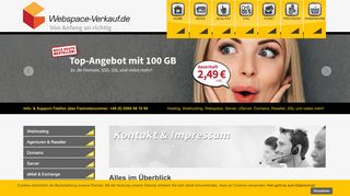 
                            9. Kontakt, Impressum, Telefon, eMail bei Webspace-Verkauf.de