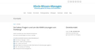 
                            9. Kontakt - Klinik-Wissen-Managen.de