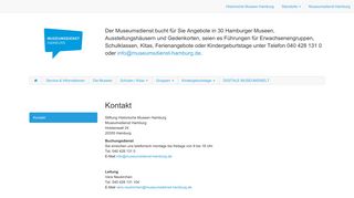 
                            3. Kontakt - Museumsdienst Hamburg