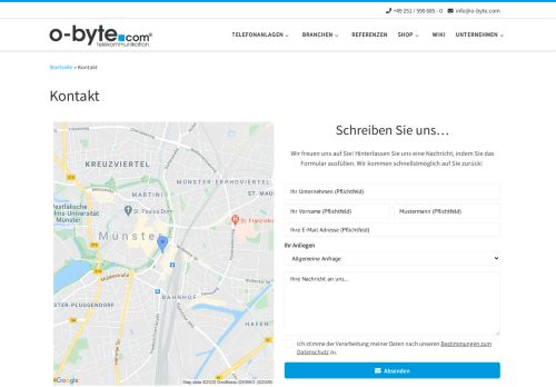 
                            2. Kontakt – o-byte.com GmbH & Co. KG