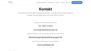 
                            9. Kontakt | opta data Gruppe