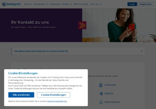 
                            4. Kontakt per E-Mail: Schreiben Sie uns | Barclaycard