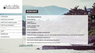 
                            7. Kontakt - ..:: Photo Design Studioline Waibstadt - Andrea Gehrig ::..