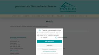 
                            3. Kontakt - pro sanitate Gesundheitsdienste