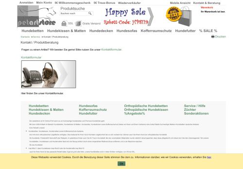 
                            3. Kontakt / Produktberatung - Hundebedarf - petartstore.de