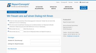 
                            6. Kontakt - RepairConcepts | Reparaturen • Gutachten • Regulierungen