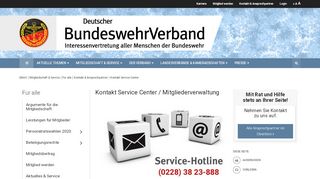 
                            5. Kontakt Service Center - Deutscher BundeswehrVerband