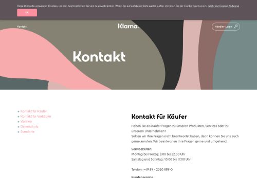
                            7. Kontakt - Sofort GmbH - A Klarna Group Company