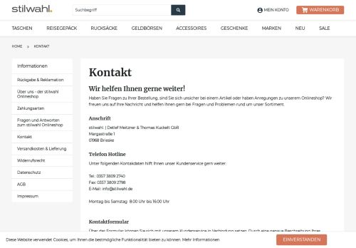 
                            3. Kontakt | stilwahl.