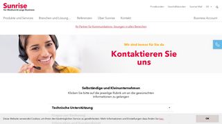 
                            4. Kontakt Sunrise für Geschäftskunden