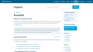 
                            8. Kontakt — Support — WordPress.com